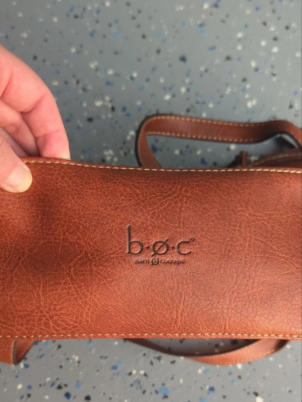 Leather Charging Handbag - Brown